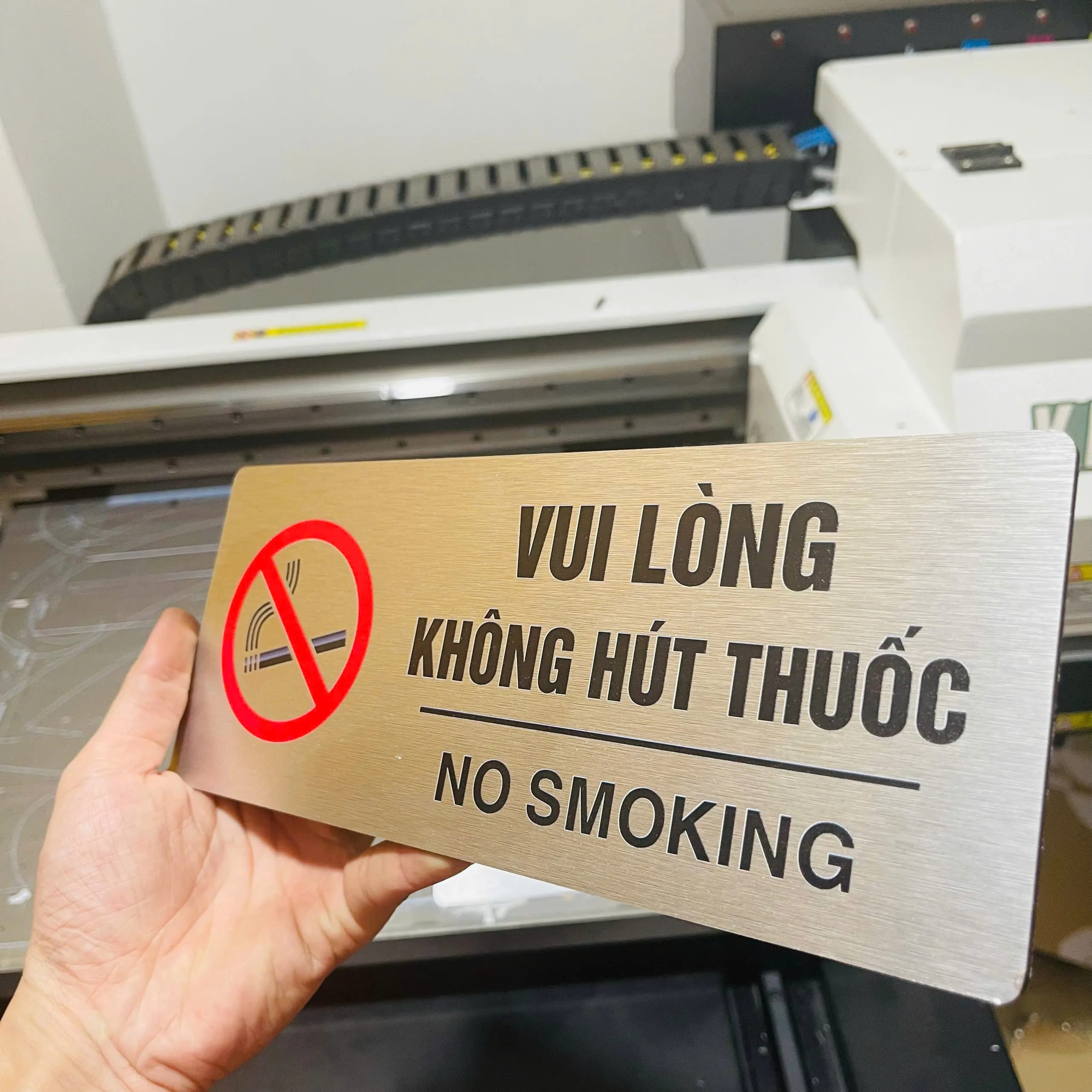 BẢNG CẤM HÚT THUỐC - NO SMOKING - VUI LÒNG KHÔNG HÚT THUỐC - ALU NHŨ BẠC