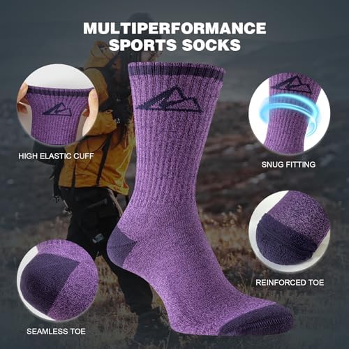 Vue 3 de Chaussettes Randonnee Femme Paires