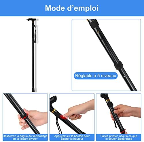 Vue 3 de Supregear Canne Pliante Hauteur
