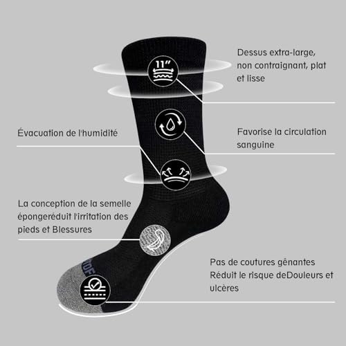 Vue 2 de Chaussettes Diabetiques Coton Homme