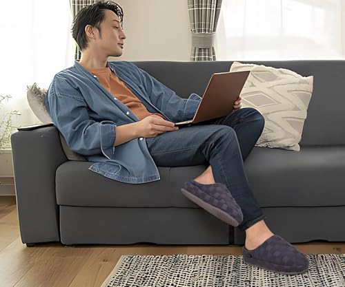 Vue 2 de Hommes Chaussons Confortables Rembourrage
