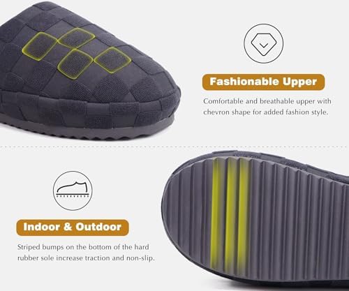 Vue 4 de Hommes Chaussons Confortables Rembourrage