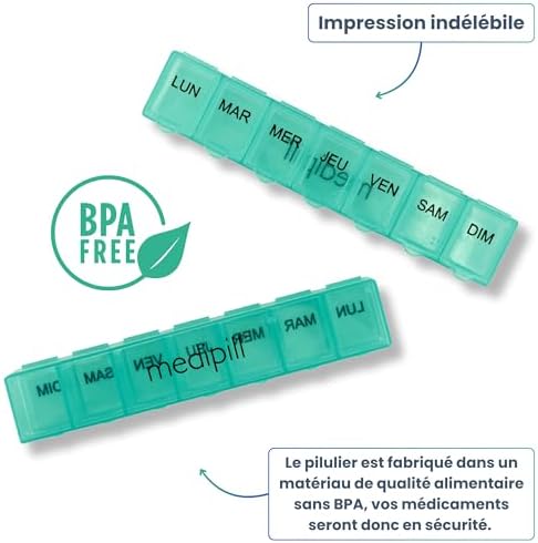 Vue 2 de Medipill Pilulier Semainier Francais