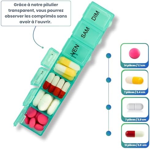 Vue 3 de Medipill Pilulier Semainier Francais