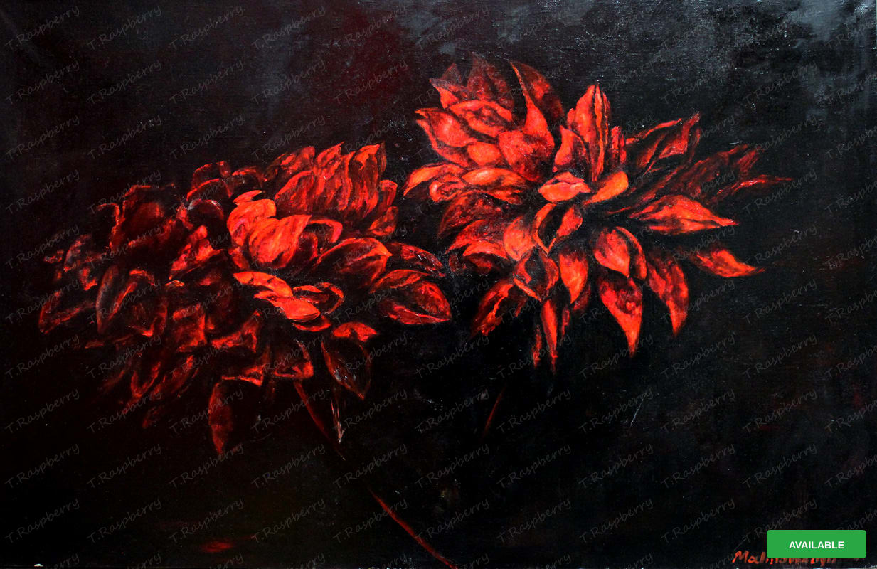 DAHLIAS. 2014. Canvas Oil. 70x50 cm