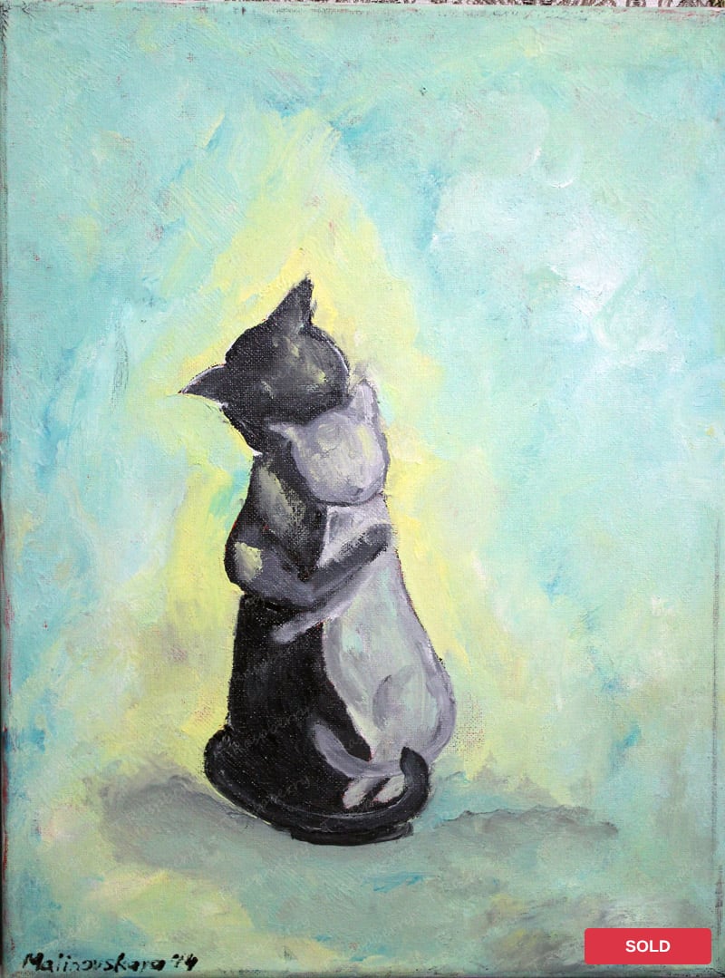 Cats hug. 2013. Acrylic on canvas. 40x30 cm