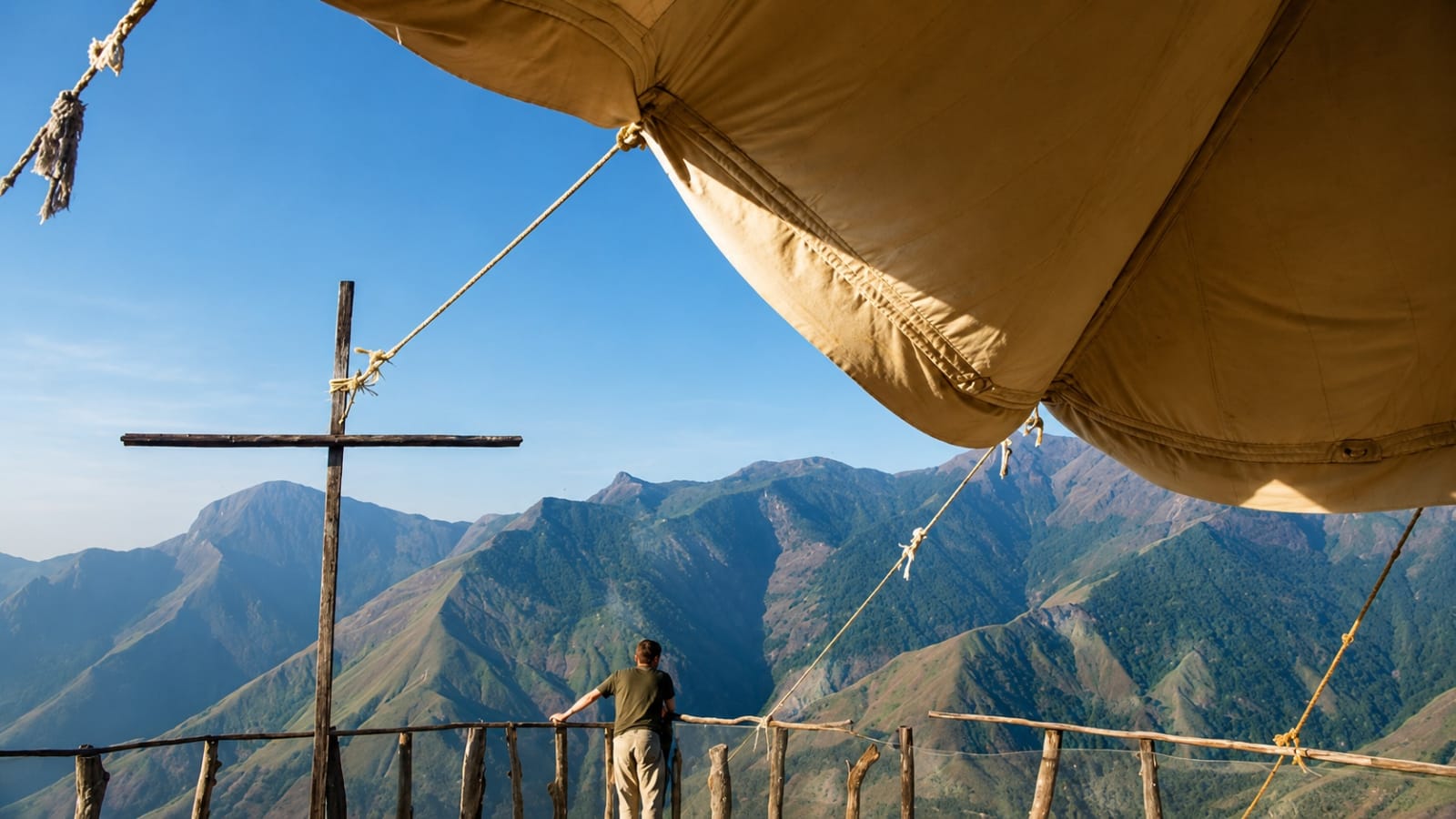 Panoramic mountain view from Top Station in Munnar, Kerala