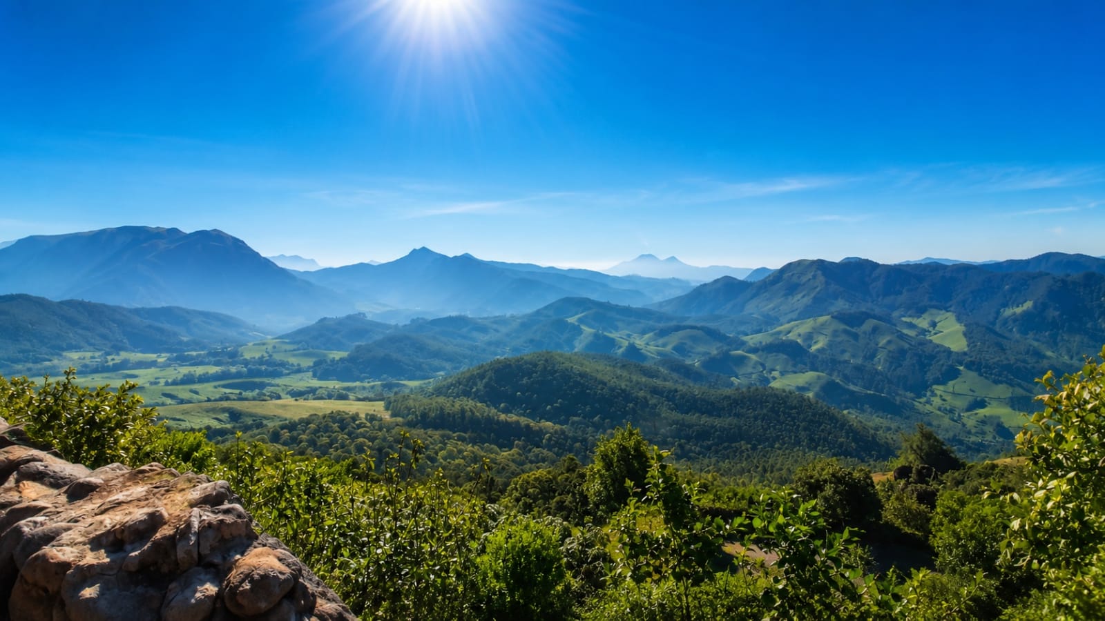 Panoramic mountain view from Rajamalai in Munnar, Kerala