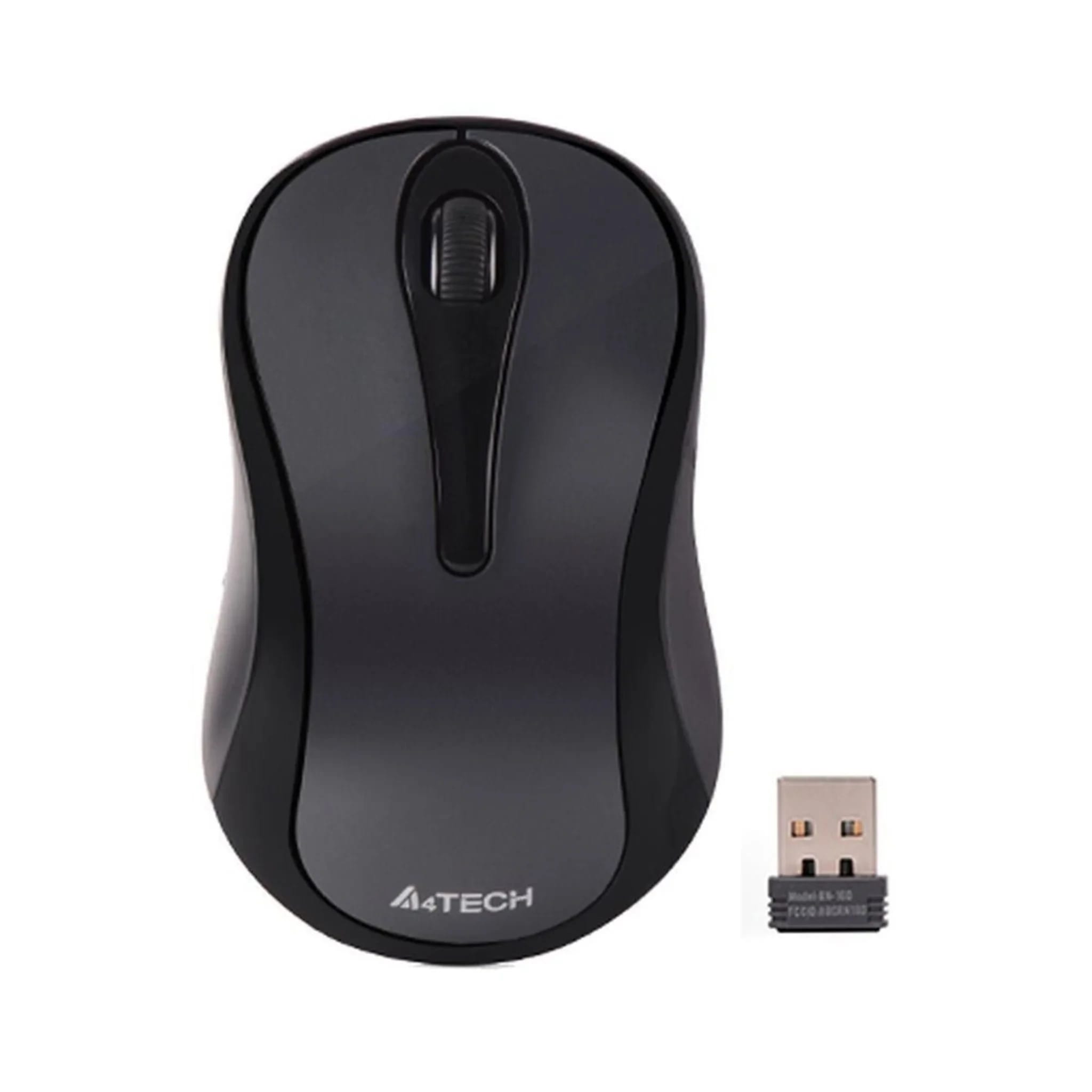 A4TECH G3-280NS Mini Silent Click Wireless Mouse - Glossy Grey