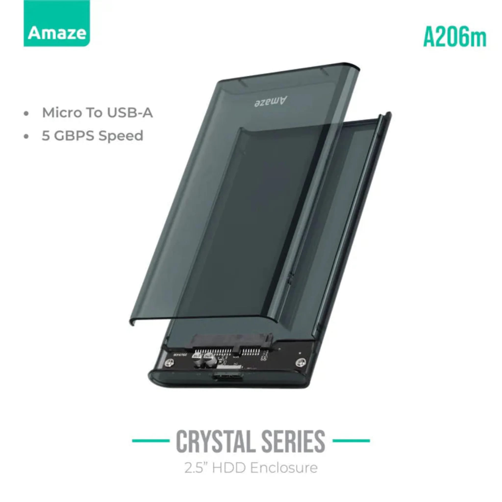 Amaze A206m Phantom Transparent 2.5 Inch HDD Enclosure