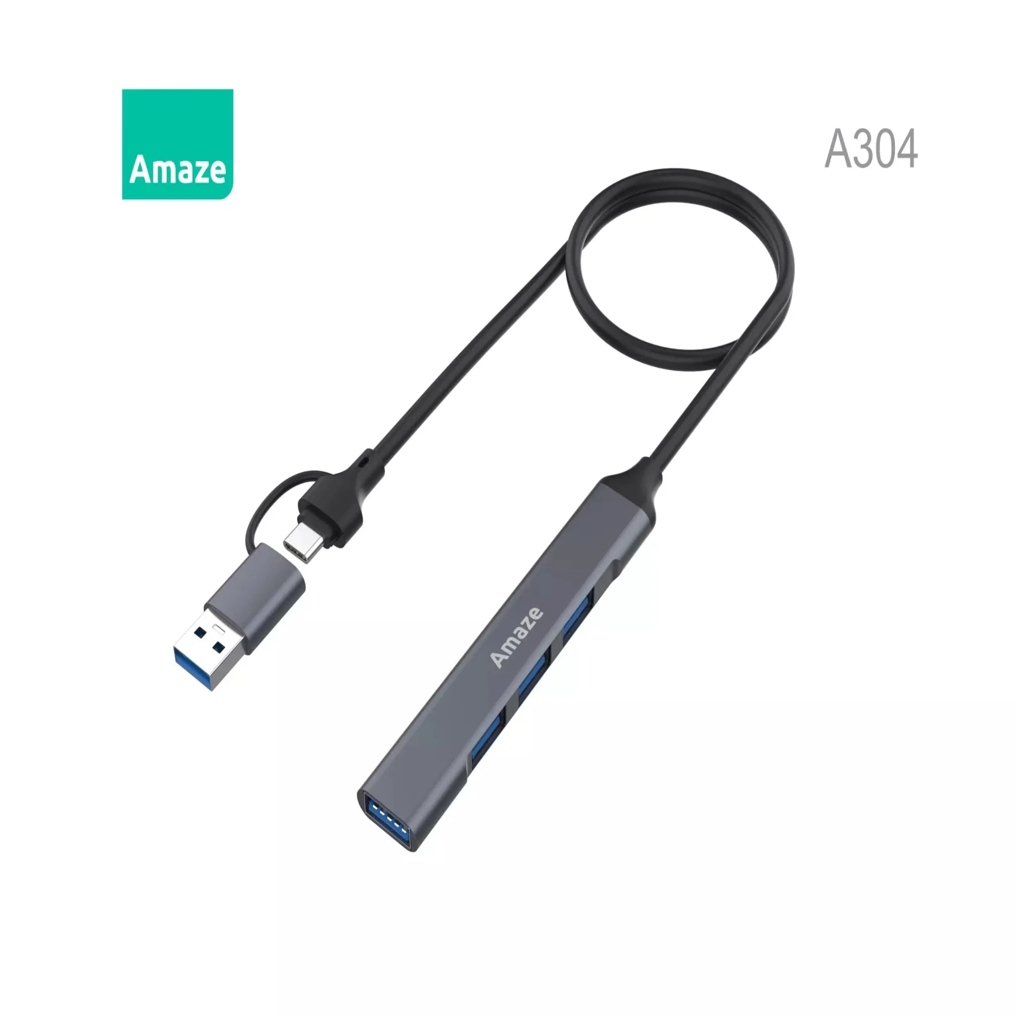 Amaze A304 USB 3.0 Type-C 4-Port Hub