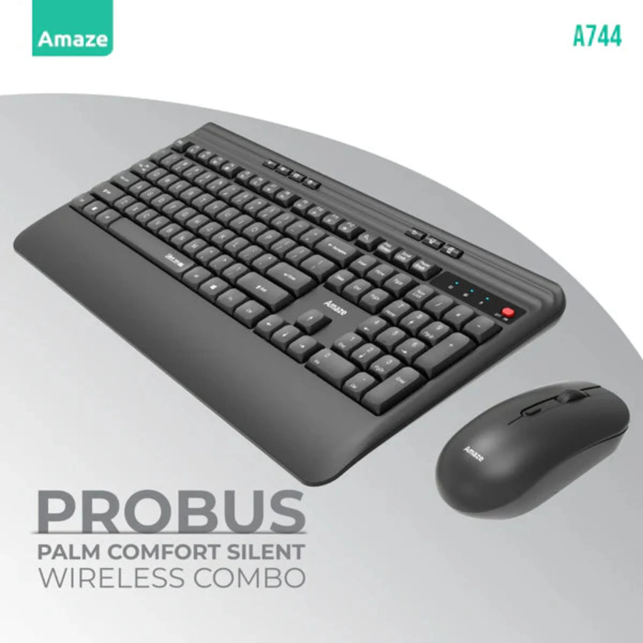 Amaze A744 ProBus Silent Wireless Keyboard and Mouse Combo