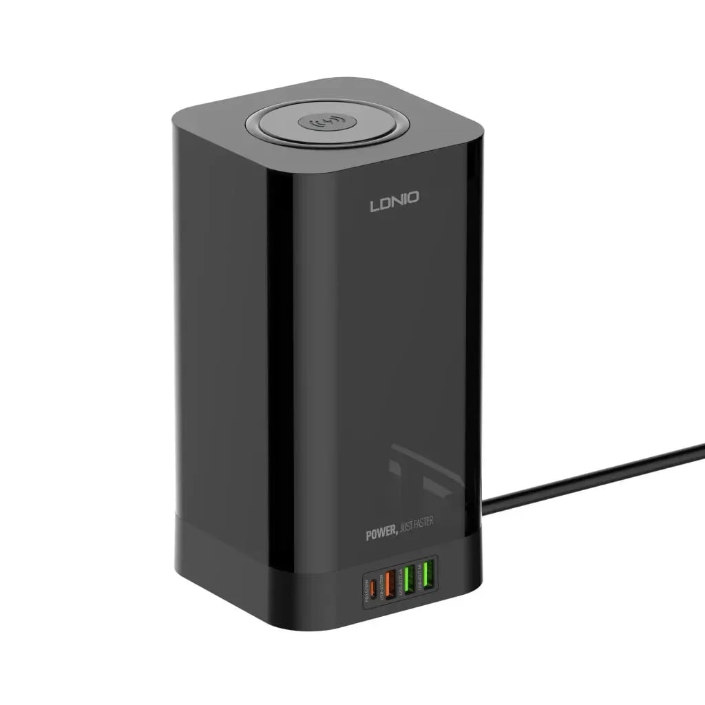 LDNIO SEW4485 2500W Tower Extension 4 Power Socket Wireless 15W Timer Switch image at Digital Dukkan
