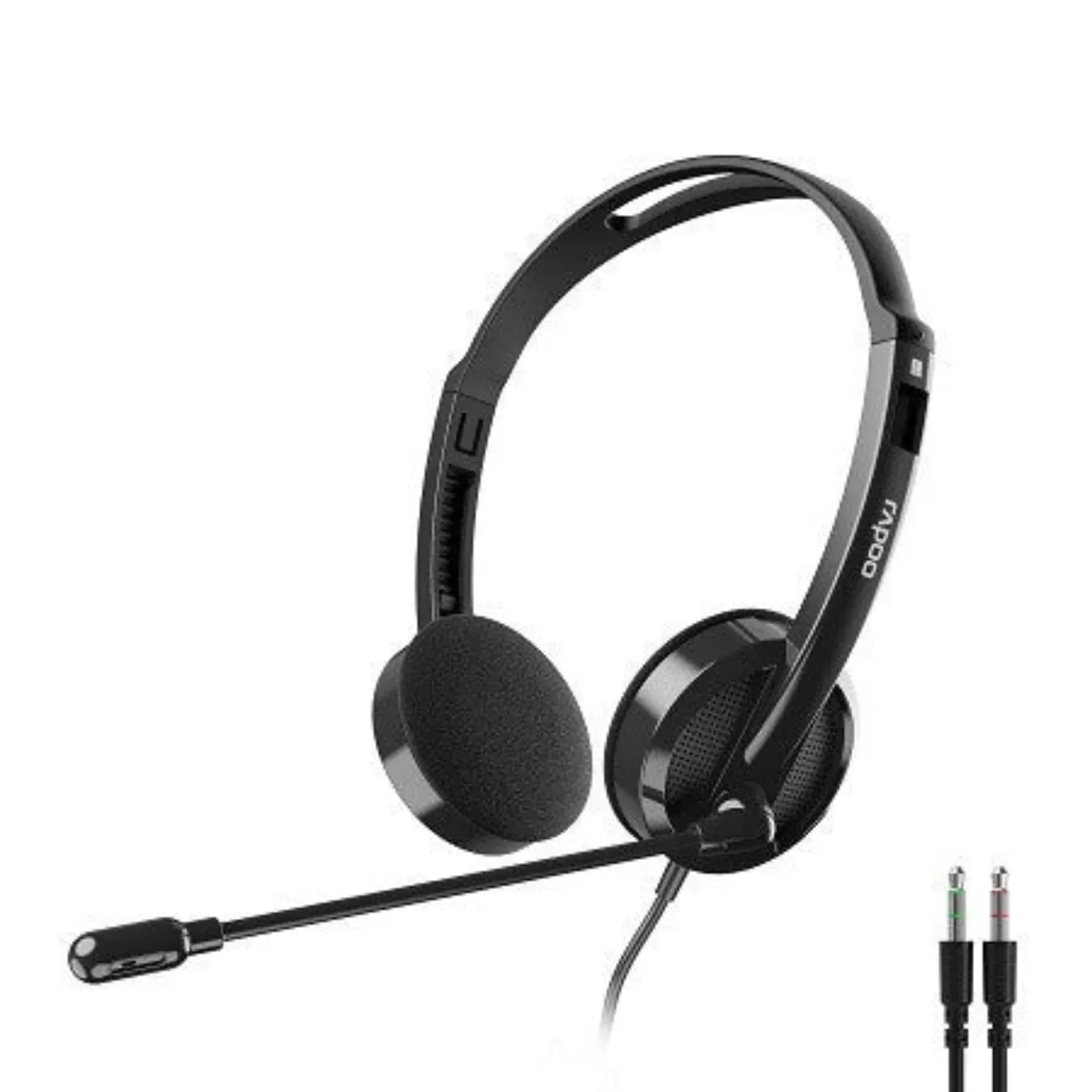 RAPOO H102 Wired Stereo Headset Black image at Digital Dukkan