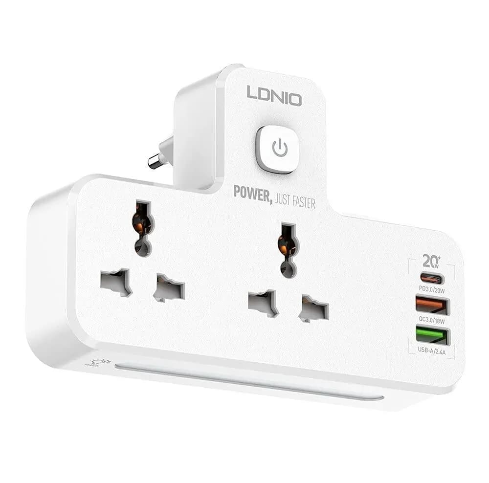 LDNIO SC2311 20W 3‑Port USB Charger Extension Power Strip image at Digital Dukkan