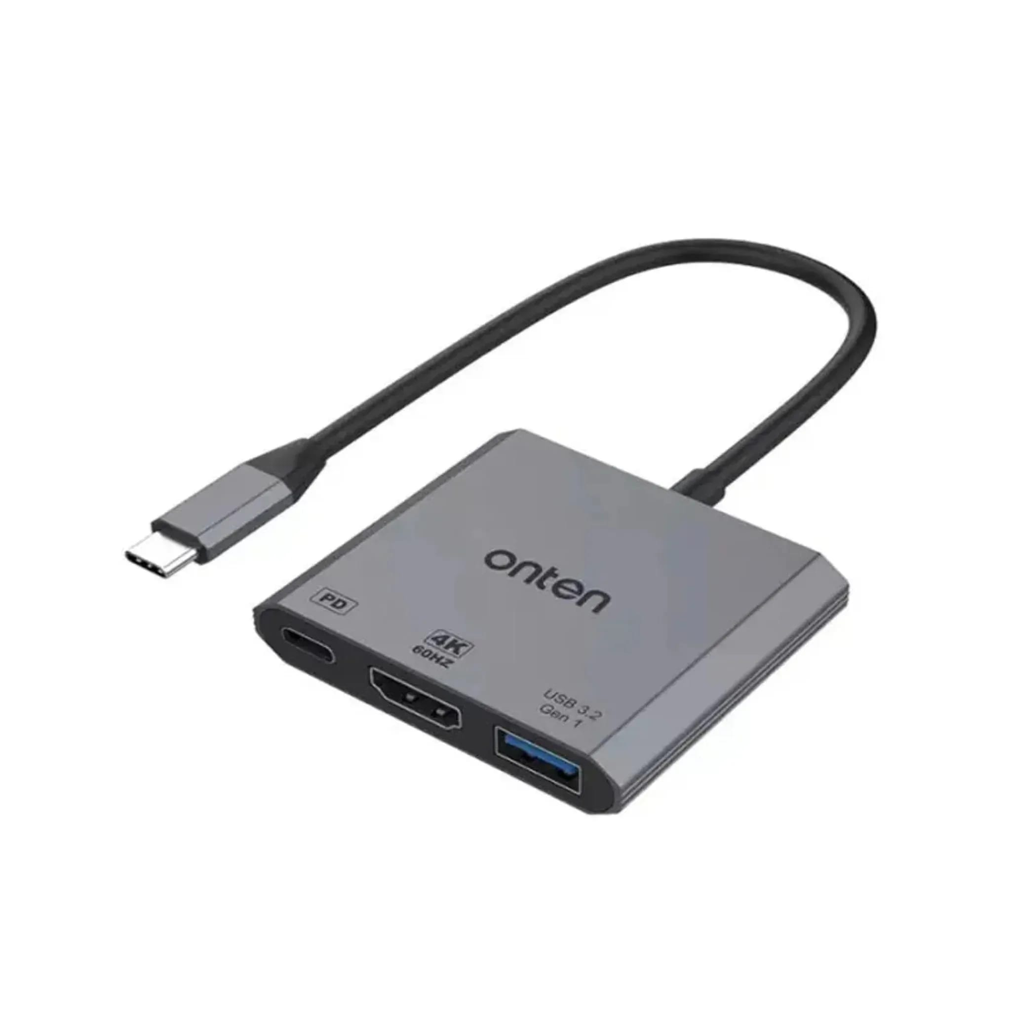 Onten UC301 3 IN 1 USB-C TO HDMI 4K 60HZ Adapter image at Digital Dukaan