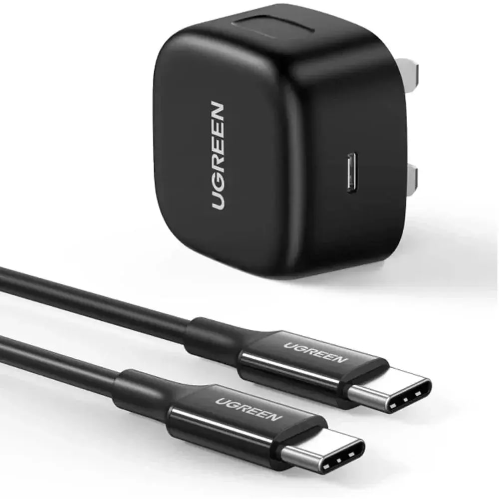 UGREEN 50577 PD 25W Fast Charger UK + USB‑C to USB‑C MFi Certified Cable (2m) image at Digital Dukaan