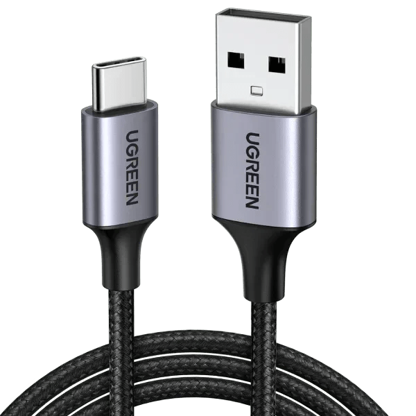 Ugreen 60128 USB A to C Quick Charging Cable Nylon Braided 2M image at Digital Dukaan
