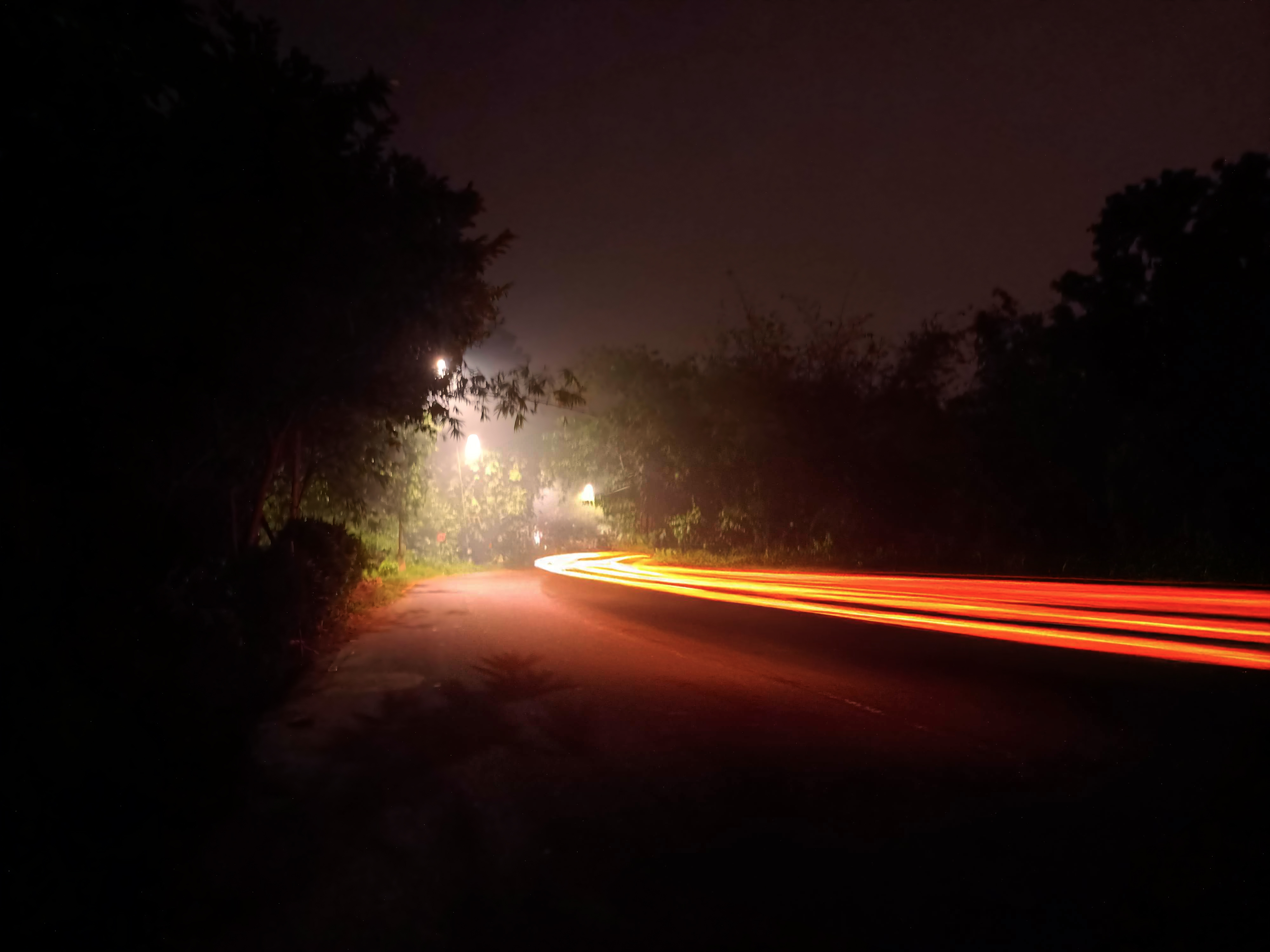 Midnight light trails