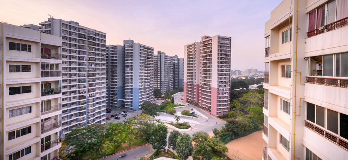 Aerial view of residential apartments in Baner, Pune