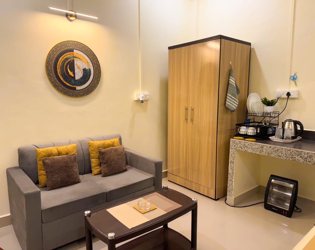 A homestay living room, the kind of property owners register under India's homestay rules