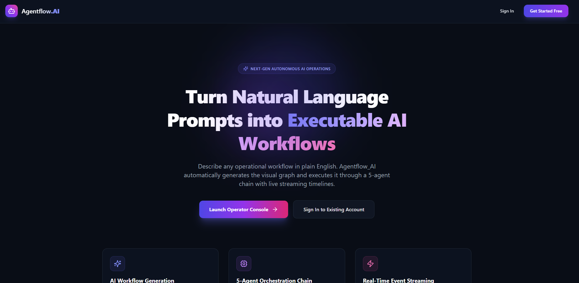 Agentflow AI Visual Workflow Canvas