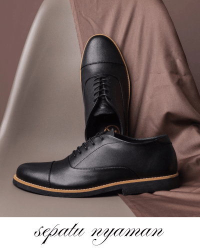 Thumbnail AlphaMan x Kenzio Oxford 01 Black 3 sepatu nyaman
