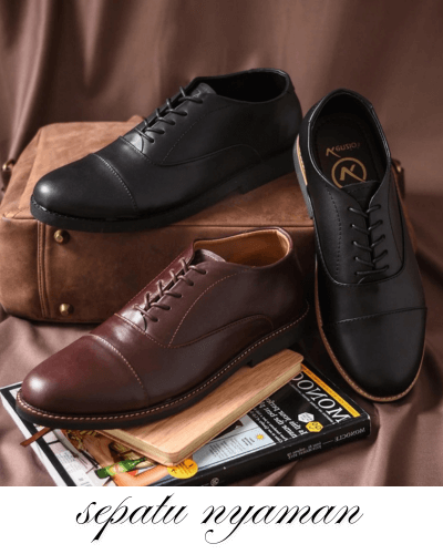 Thumbnail AlphaMan x Kenzio Oxford 01 Black 4 sepatu nyaman