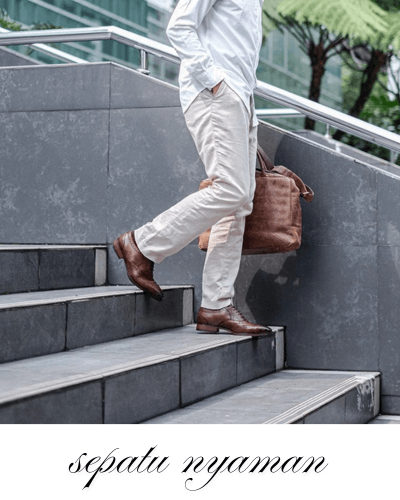 Inspirasi Gaya 2 dengan Sepatu Koku Footwear Zeus Brown Wingtip Brogue