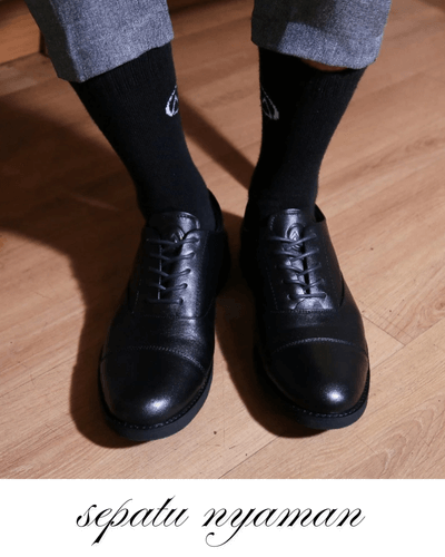 Inspirasi Gaya 1 Monday Oxford Black Genuine Leather
