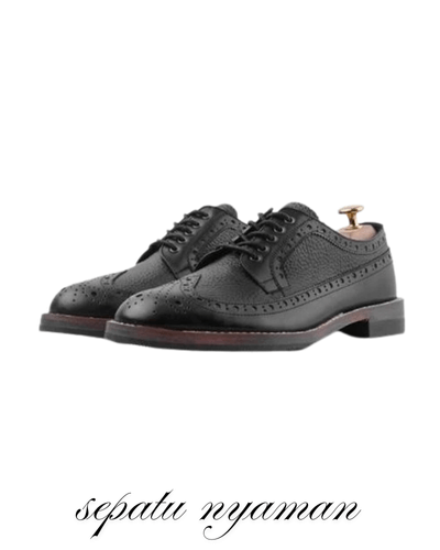 Thumbnail 4 Sepatu Portee Goods Derby Long Wing Black