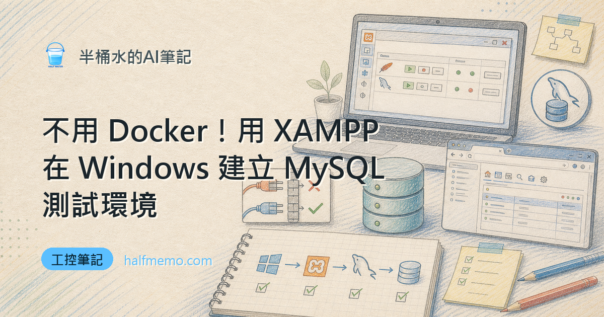 不用 Docker！用 XAMPP 在 Windows 建立 MySQL 測試環境（Port 衝突完整解法）