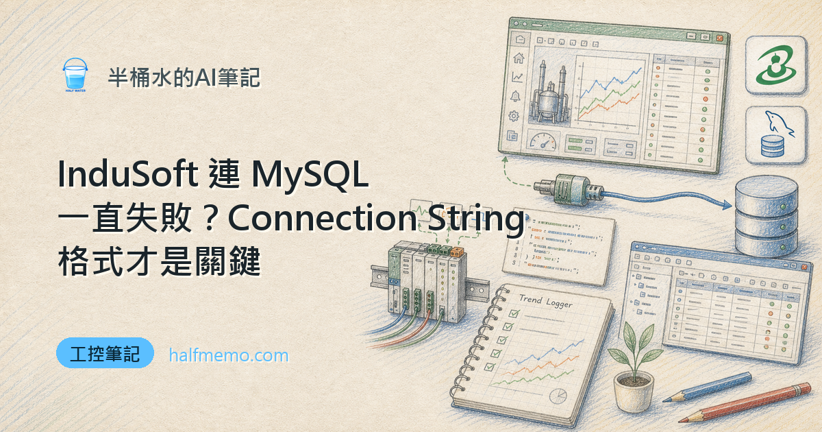 InduSoft 連 MySQL 一直失敗？Connection String 格式才是關鍵