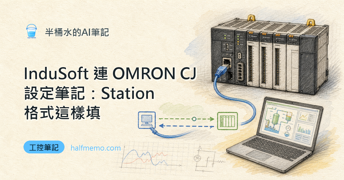 InduSoft 連 OMRON CJ 設定筆記：Station 格式這樣填