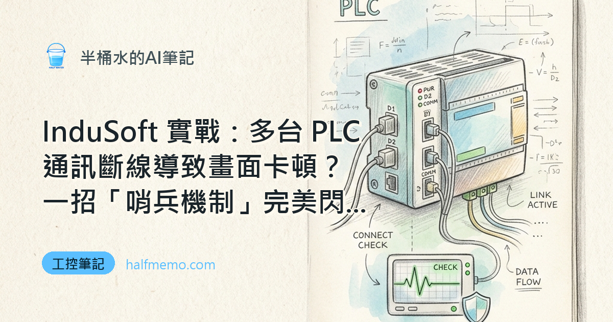 InduSoft 實戰：多台 PLC 通訊斷線導致畫面卡頓？一招「哨兵機制」完美閃避！