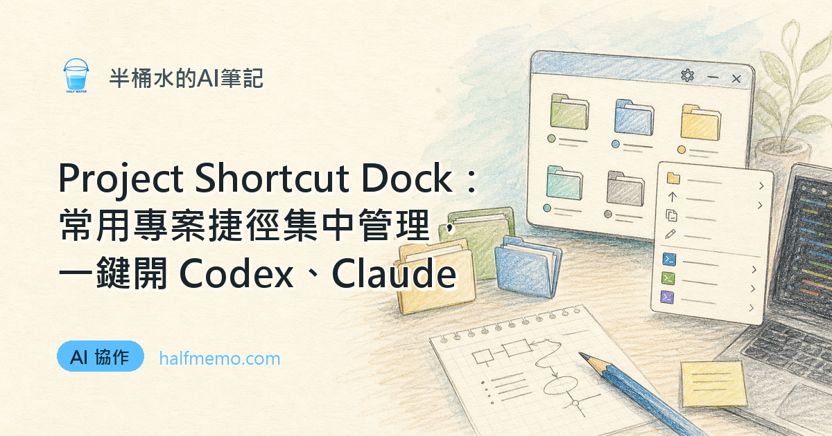 Project Shortcut Dock：常用專案捷徑集中管理，一鍵開 Codex、Claude