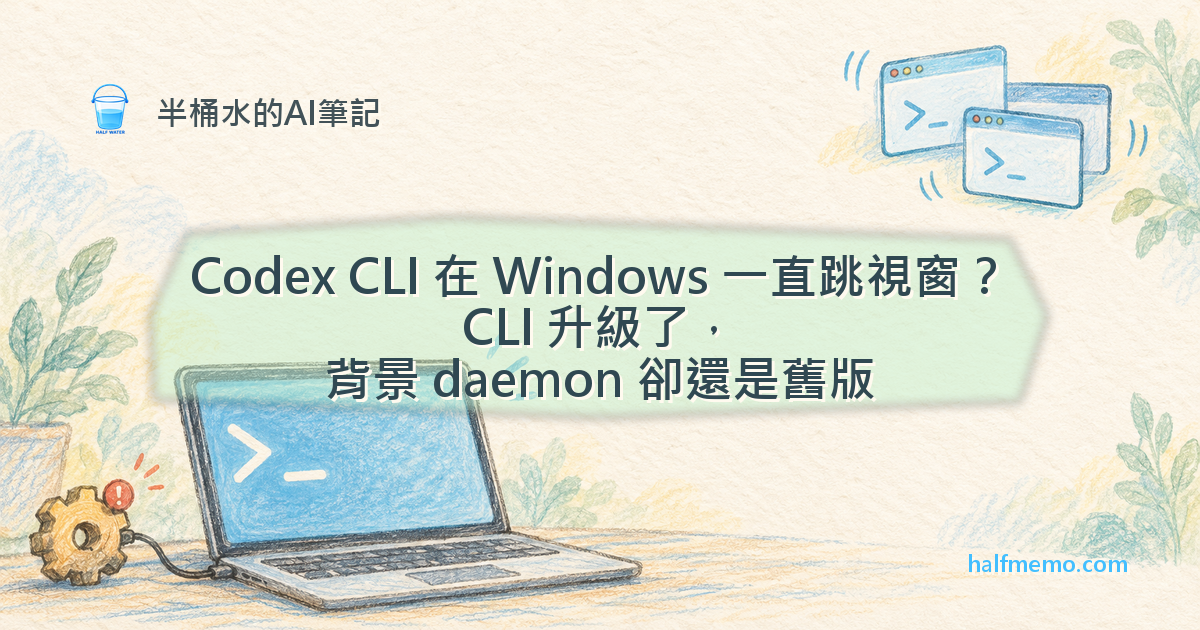 Codex CLI 在 Windows 一直跳視窗？CLI 升級了，背景 daemon 卻還是舊版