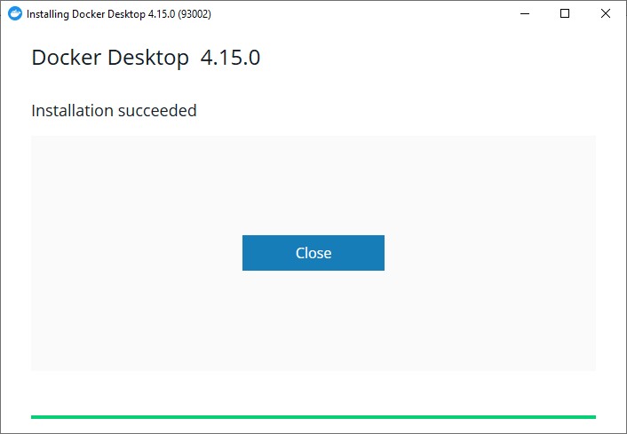 docker installation success