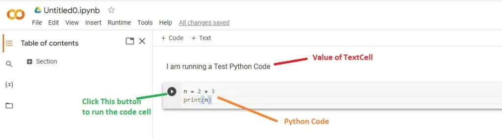 Running Code in Google Colab
