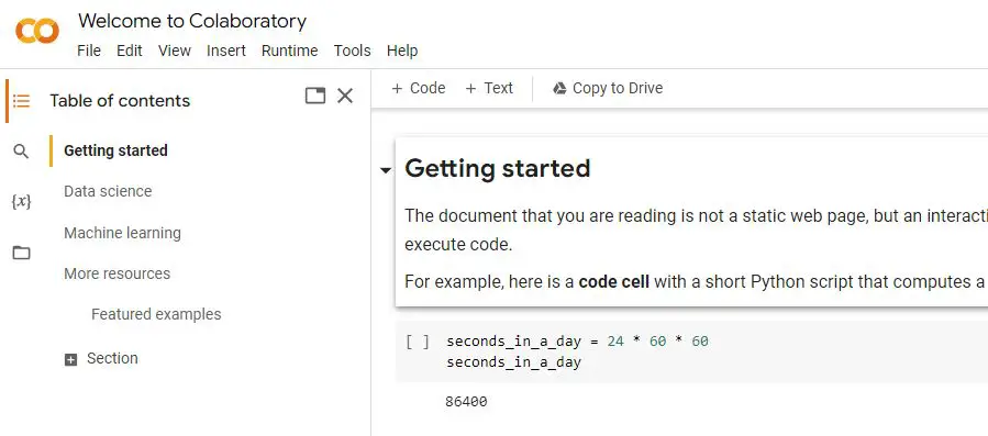 Table of Contents in Google Colab
