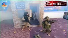 Palestinian children at the Al-Hoda kindergarten perform a play about killing an IDF soldier and taking a civilian hostage on May 13, 2018. Taken from https://www.timesofisrael.com/gaza-preschoolers-stage-mock-killing-of-israeli-solider/ 
