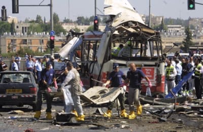 Photo of another bus explosions from the second Intifada