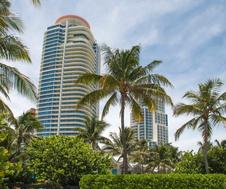 Miami luxury high-rise condos seen during the day time.