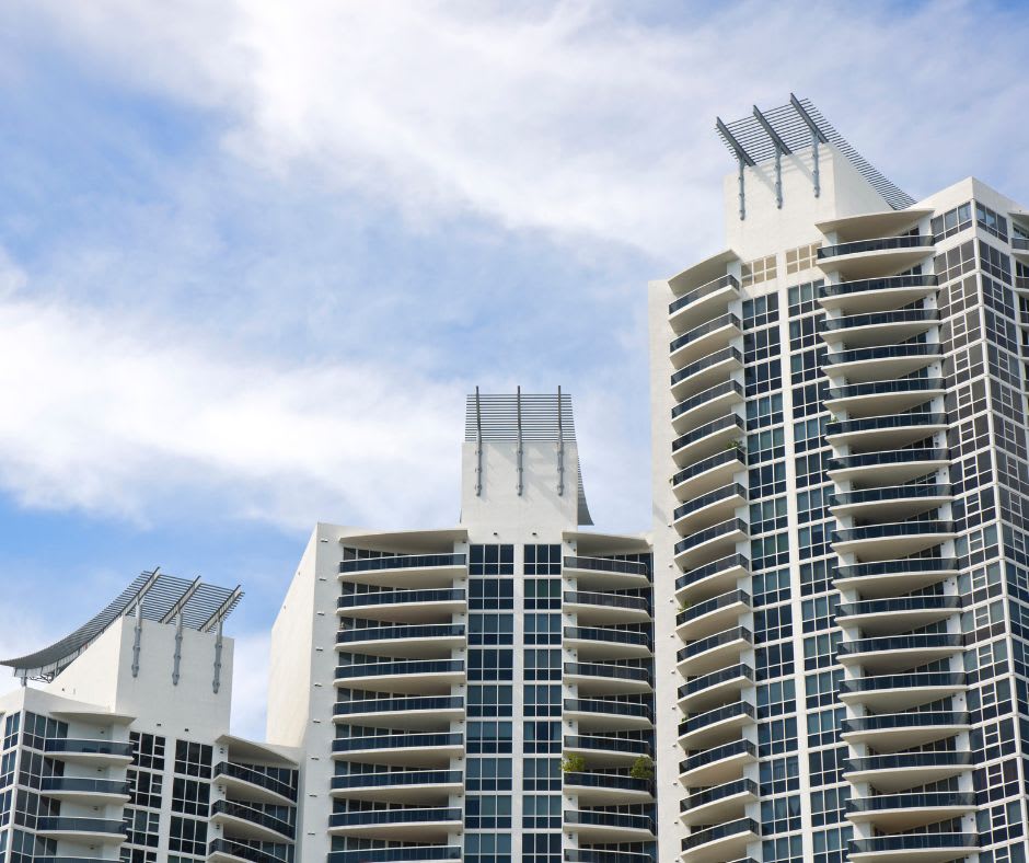 Miami luxury high-rise condos seen during the day time.