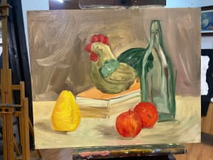 Lady learnt oil painting