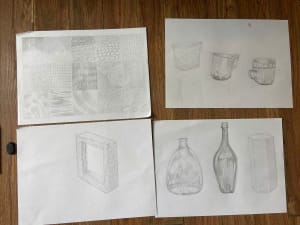 Young girl learnt sketching