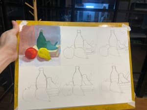 Young girl learnt color