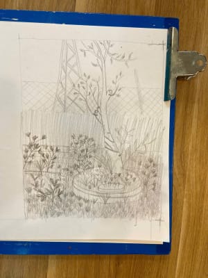 Girl learnt sketching