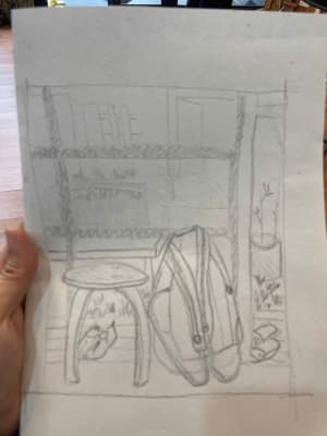 Girl learnt sketching