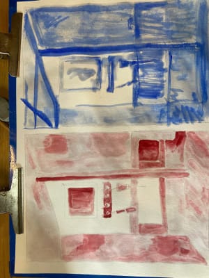 Young girl learnt sketching